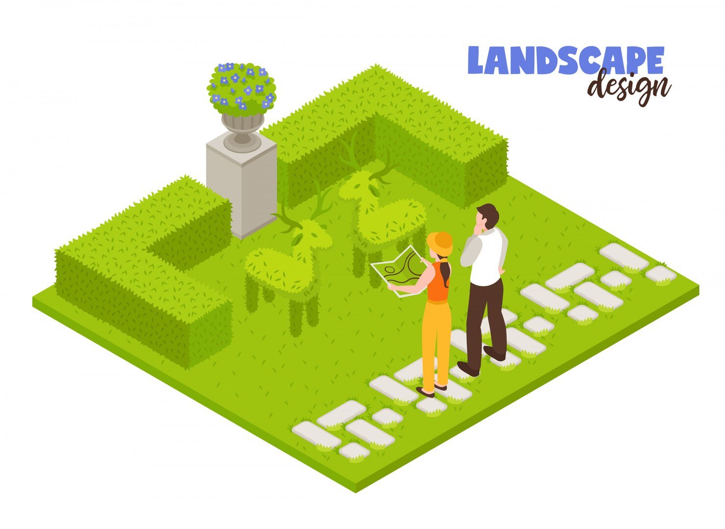 landscape-concept-with-green-fence-gardeners-working-isometric_1284-28562
